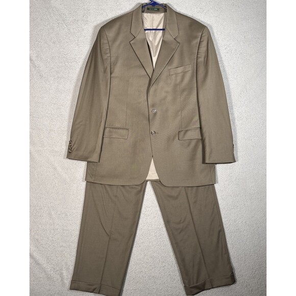 Lauren Ralph Lauren Suit‎ 2 Piece Men’s Size 44R/34W Olive Green Wool - Picture 1 of 16